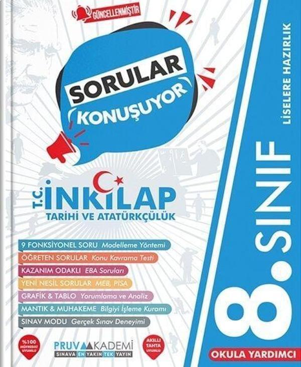Pruva Akademi 8. Sınıf T.C. İnkılap Tarihi ve Atatürkçülük Sorular Konuşuyor Soru Bankası - Pruva Akademi - Image 1