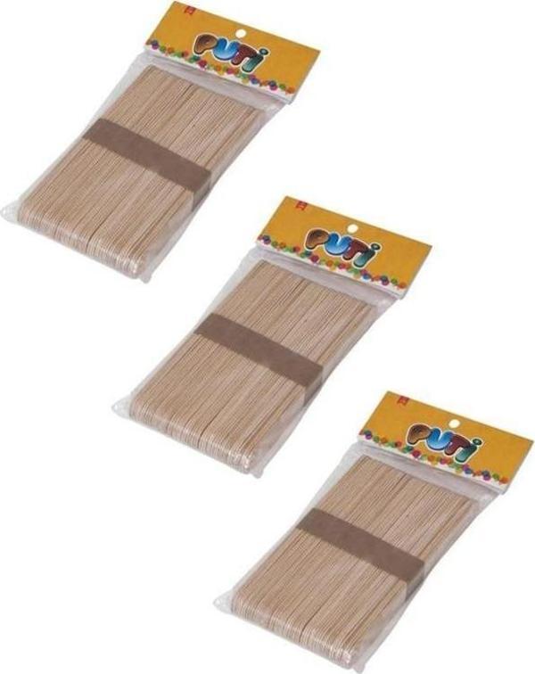 Puti Ahşap Natural Çubuk 50 li 4612 3 lü Set - Image 1