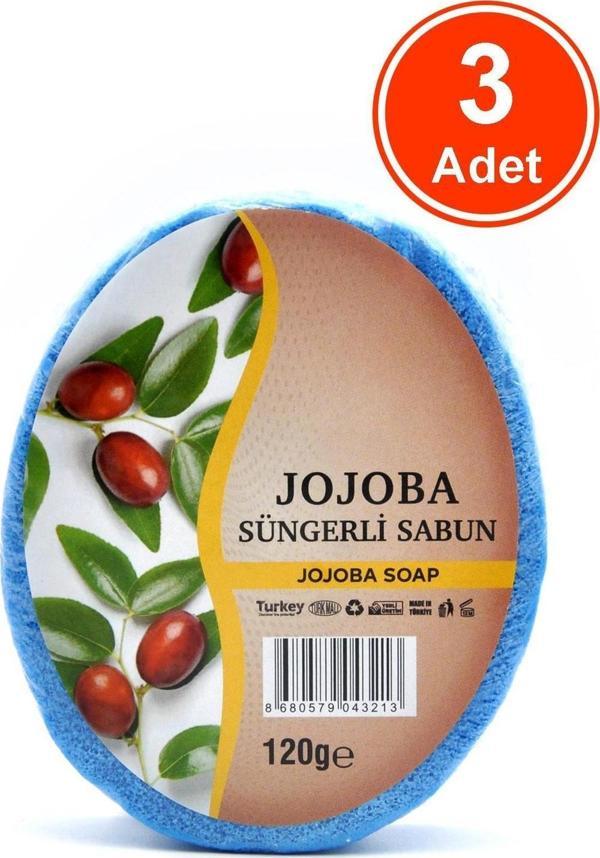 Jojoba Özlü Süngerli Sabun Banyo Duş Sabunu 120 G x 3 Adet - Image 1