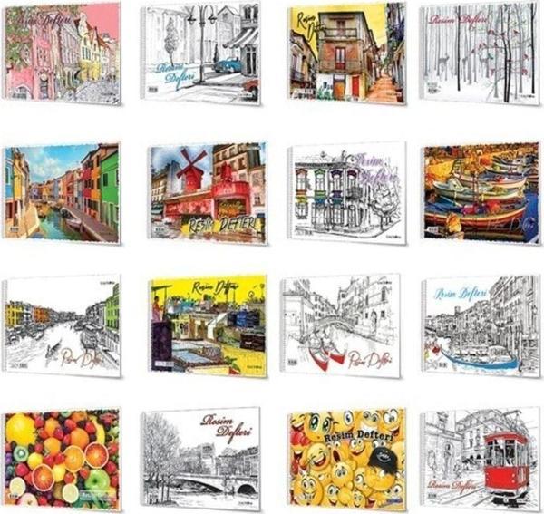 Uninote 33010 Resim Defteri Spiralli 33X48Cm 30 Yaprak Asorti (1 Adet) - Image 1