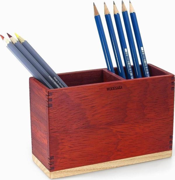 Paduk İki Bölümlü Kalemlik - Paduk ve Akça Ağaçlarından - WOODSAKA - Image 1