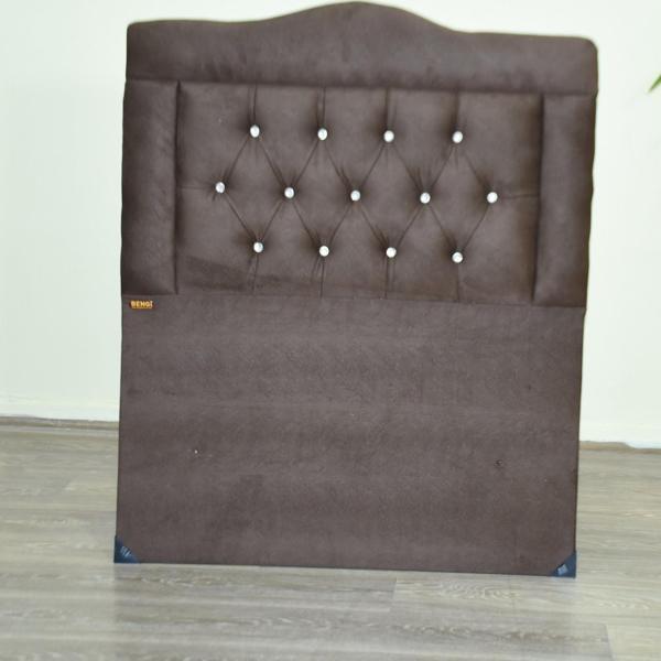 Başlık  90 Lık 17506 Tay Tüy Kahve Kumaş Dolgun Kapitone Model El Yapım - Image 1