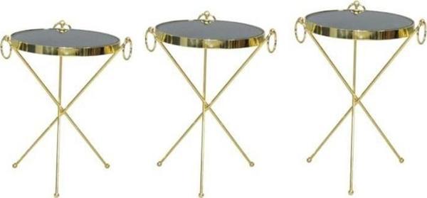 Brc 17525 Küpe Model Metal çelik Gold renk kaplama Düz siyah Temper cam El Yapım - Image 1