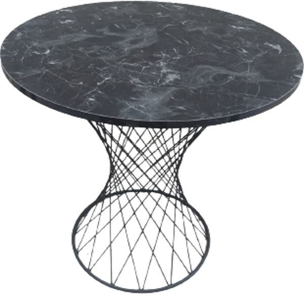 Masa 17445 OPTİMALY tel sepet POTA Model Metal Çelik Siyah mermer tabla El Yapım - Image 1