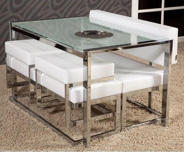 Masa-LOCA BANK tk 17347 Model Metal Nikelaj Suni deri Kırılmaz Temper Cam masa - Image 1