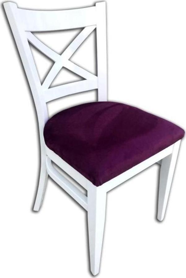 Sandalye 17615 ÇAPRAZ model Kayın RETRO Ayak  Babyface kumaş Döşem Parlak Beyz - Image 1