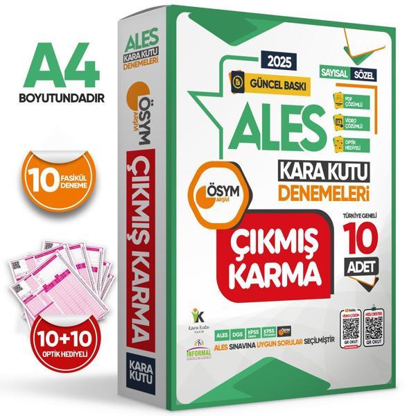 2025 ALES Sayısal-Sözel-TM ÖSYM Çıkmış Karma Kara Kutu 10lu Deneme Paketi Türkiye Geneli D. Çözümlü - İnformal Yayınları - Image 1