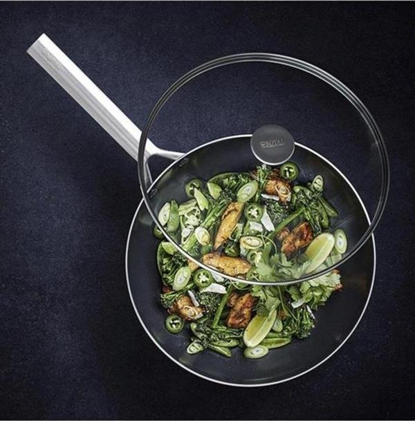 Royal Van Kempen &Begeer 28 Cm Wok Fırına Girebilen Seramik Kaplama Cam Kapaklı Çelik - Image 1