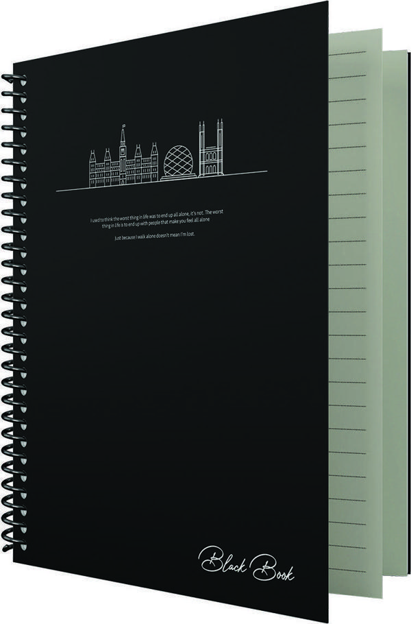 Dilman Black Book Not Defteri 16X22Cm 80 Yaprak Dik Çizgili 6619 - Image 1