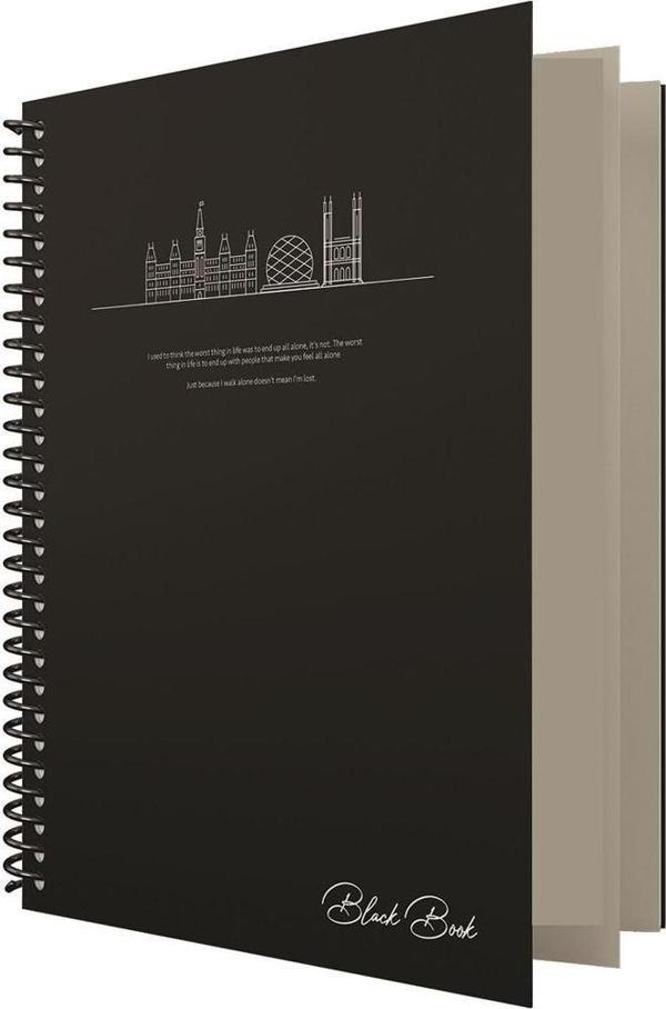 Dilman Black Book Not Defteri 16X22Cm 80 Yaprak Dik Kareli 6618 - Image 1