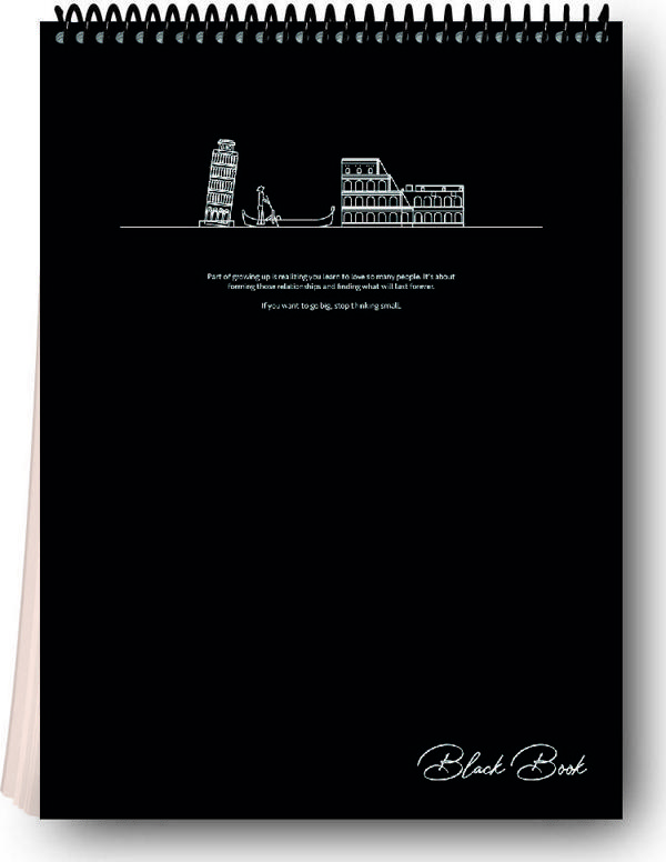 Dilman Black Book Not Defteri Spiralli Yan 16X22Cm 80 Yaprak Çizgili 6613 - Image 1
