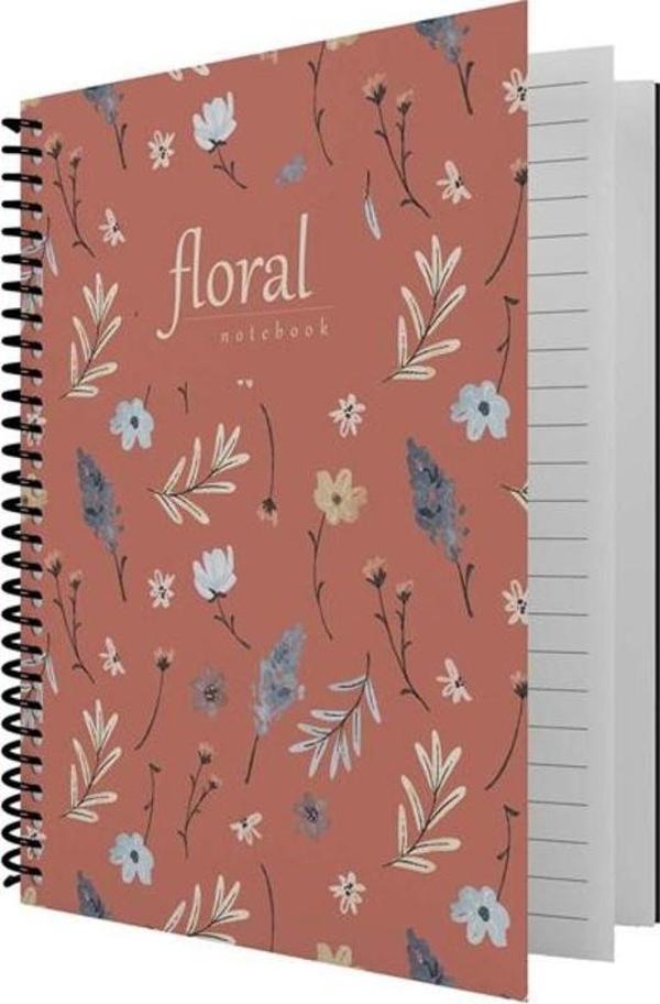 Dilman Floral Serisi Not Defteri 16X22Cm 80 Yaprak Çizgili 6406 - Image 1