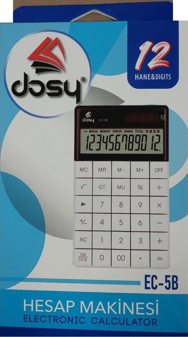 Dosy Hesap Makinesi 12 Hane Beyaz Orta Boy Ec-5 - Image 1