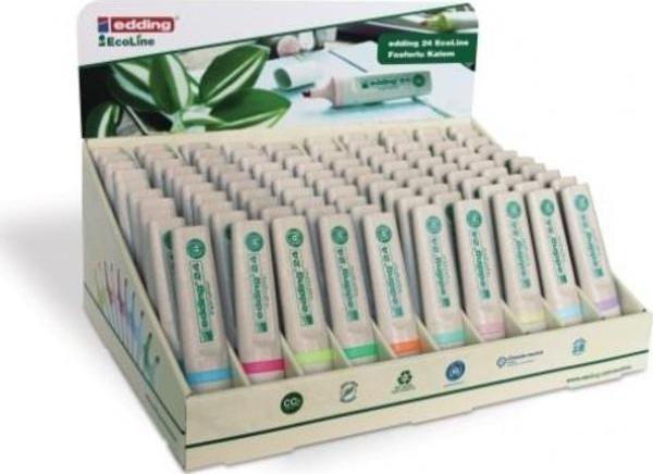 Edding Fosforlu Kalem (İşaret Kalemi) Ecoline 1,5-3 Mm Kesik Uç (100 Lü Stand) ed24d10099 - Image 1