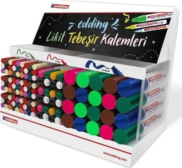 Edding Tebeşir Kalemi Likit Karışık Display Set Masa Üstü - Image 1
