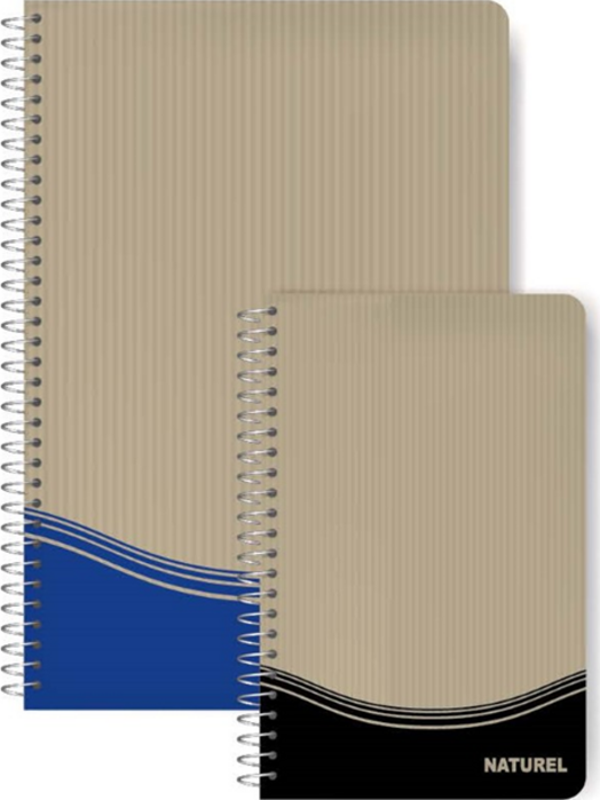 Elma Naturel Spiralli 100 Yaprak Çizgili A4 Not Defteri (Karışık Renk 1 Adet) - Image 1