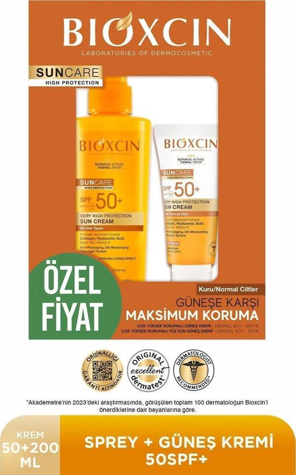 Bioxcin Sun Care Kuru/Normal Ciltler Icin  Gunes Kremi Spf50+ 50 Ml- Bioxcin Sun Care Sprey Spf50+ 200 Ml - Image 1