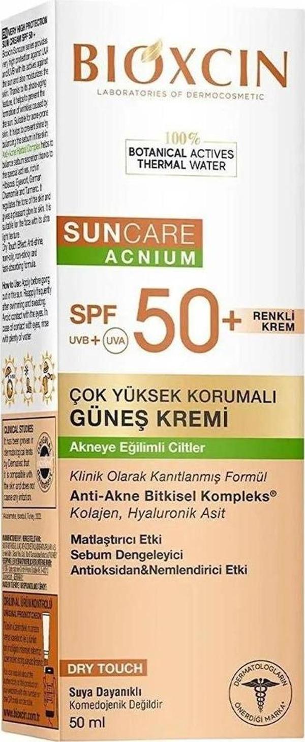Bioxcin Suncare Acnium Tinted SPF50 Güneş Kremi 50 ML - Image 1