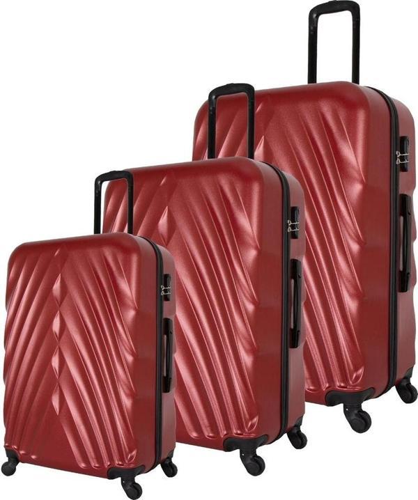 3 Lü Bavul Bordo Valiz Seti Wx-400 - Image 1
