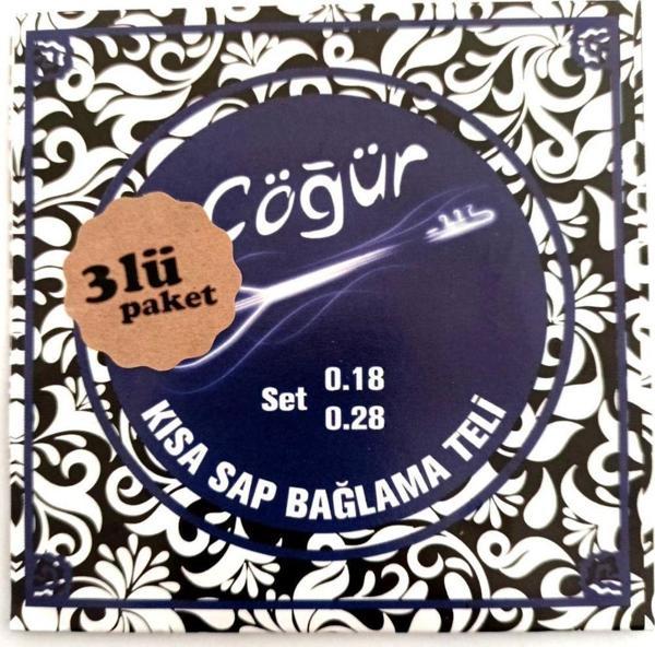 Çöğür 3CGR18 3 Takım Kısa Sap Saz Teli 0.18 Takım Bağlama Teli 004/CBT - Image 1
