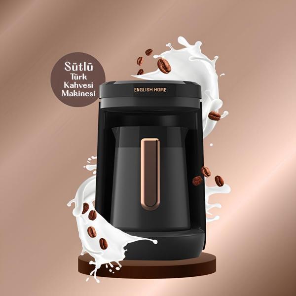 English Home Tkm 6011 Plastik Cezve Sütlü Türk Kahvesı Makınesı 320 ml Siyah-Bakır - Image 1