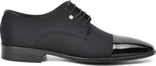 Fosco 2588 Saten-Siyah Rugan Hakiki Deri Erkek Klasik Ayakkabı - Image 1