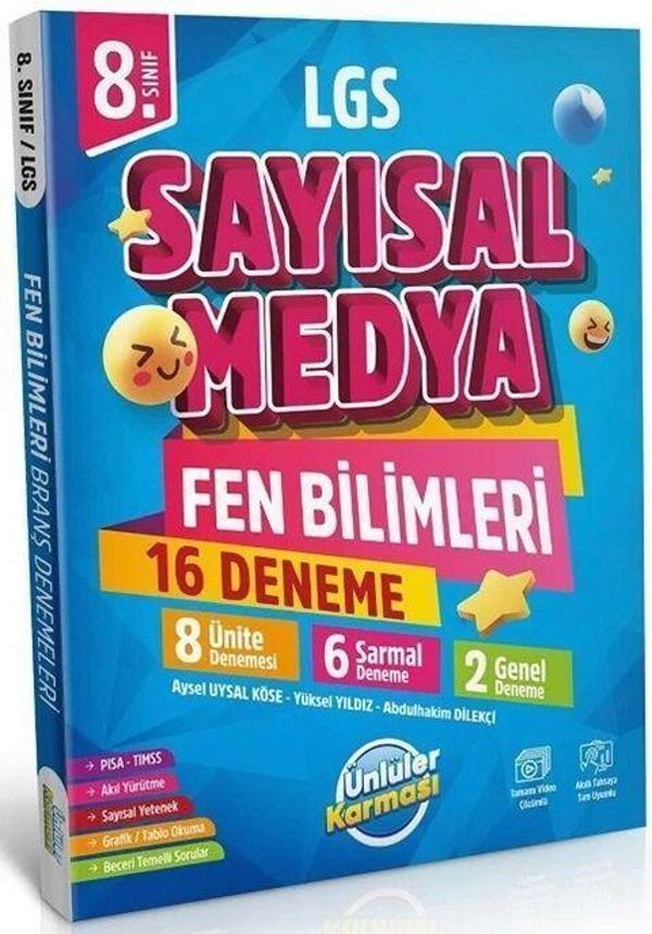 8. Sınıf LGS Sayısal Medya Fen Bilimleri 16 Deneme Ünlüler Karması - Ünlüler Karması - Image 1