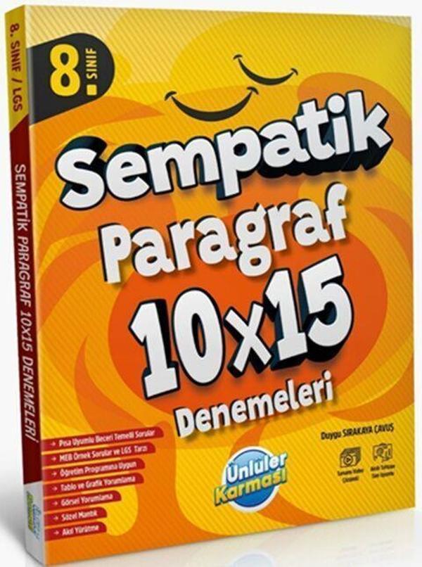 8. Sınıf Paragraf Sempatik 10 x 15 Deneme Ünlüler Karması - Ünlüler Karması - Image 1