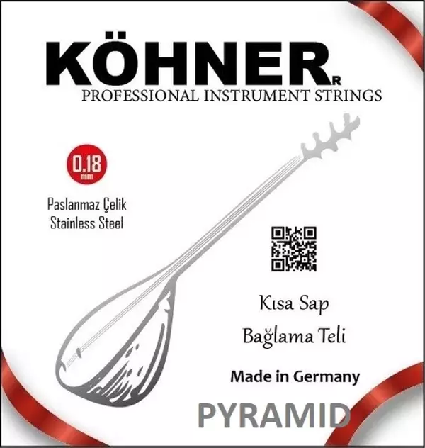 Köhner Pyramid Saz Teli 0.18 Kısa Sap Bağlama Teli - Image 1