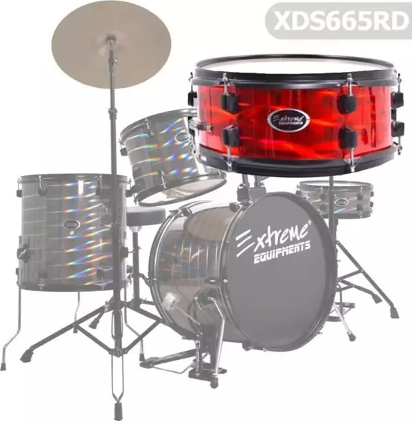 Extreme Xds665rd Metalik Kırmızı Bateri Davul Seti - Image 1