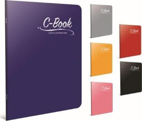 Gıpta C Book Dikişli Plastik Kapak Defter A4 80 Yaprak Kareli 6904 (Karışık Renk 1 Adet) - Image 1