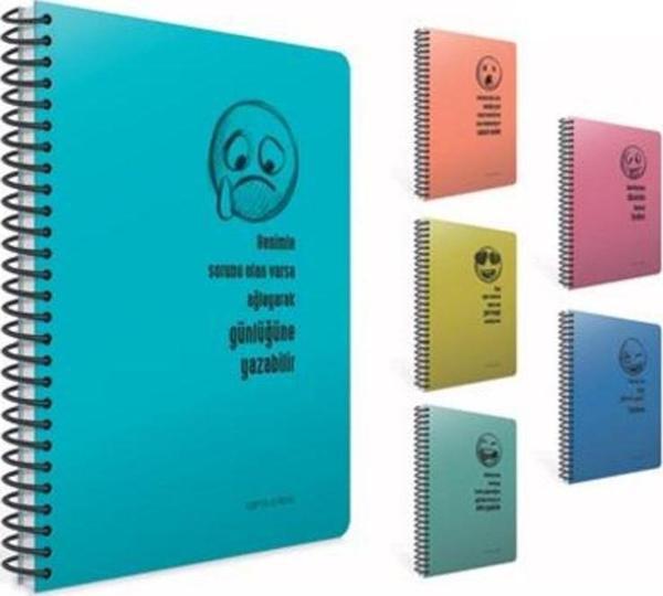 Gıpta Real Spiralli Plastik Kapak Defter A4 80 Yaprak Kareli 7229 (Karışık Renk 1 Adet) - Image 1