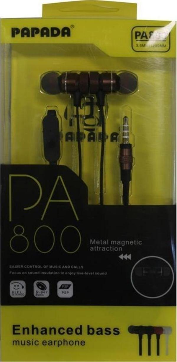 Papada Pa800 Kahve Renk Mikrofonlu Mıknatıslı Kulaklık - Image 1