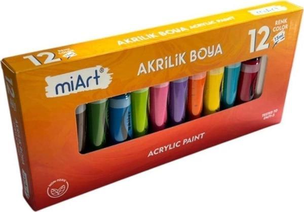 Miart Akrilik Boya 12 Li Set 15 Ml 1512 - Image 1