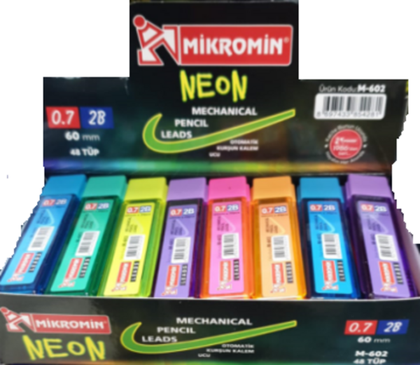 Mikro Min (Versatil Kalem Ucu) Neon 60 Mm 0.7 Mm M-602 (48 Tüp) - Image 1