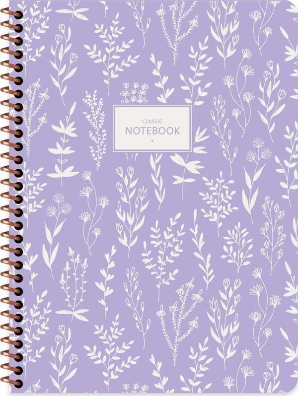 Keskin Color Not Defteri 16,5X22,5 Cm 80 Yaprak Çizgili Spiralli Karton Kapak Pastel Flora 384941-99 (6 Lı Paket) - Image 1