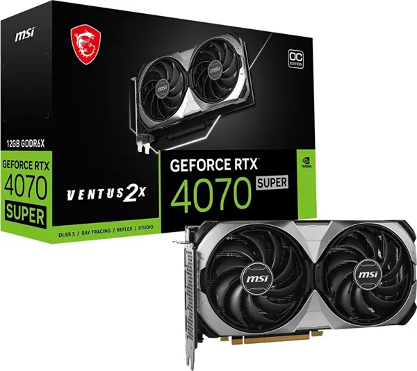Vga Geforce Rtx4070 Super 12G Ventus 2X Oc 12Gb Gddr6X 192B Dx12 Pcıe (3Xdp 1Xhdmı) Ekran Kartı - Image 1