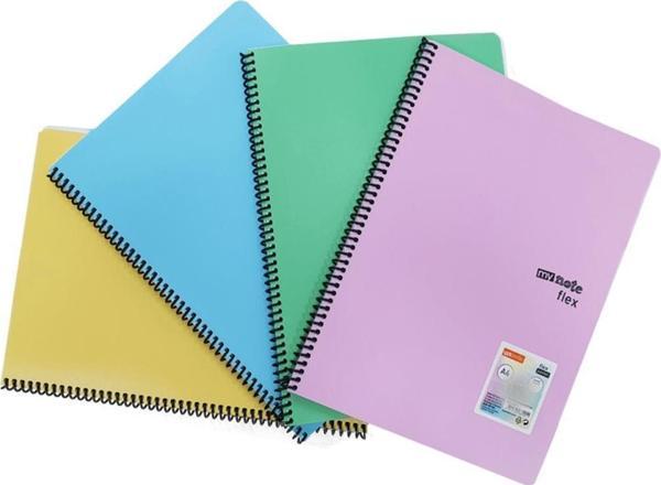 Mynote Spiralli Defter Flex Pastel A4 72 Yaprak Kareli Mfxpa-a472-k (4 Lü Paket) - Image 1