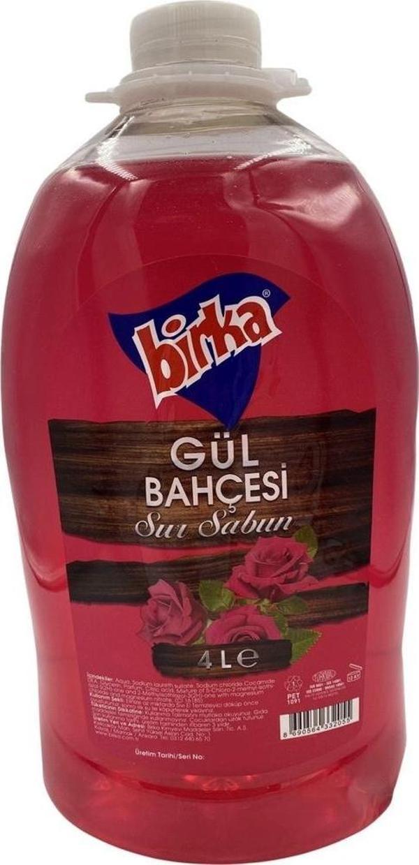 Birka Sıvı El Sabunu, 4 Adet x 4000 ml., Gül Kokulu - Image 1