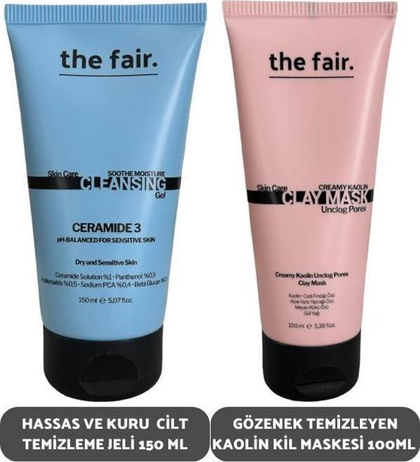 The Fair Hassas ve Kuru Cilt Temizleme Jeli 150 ml ve Gözenek Temizleyen Kaolin Kil Makesi 100 ml - Image 1