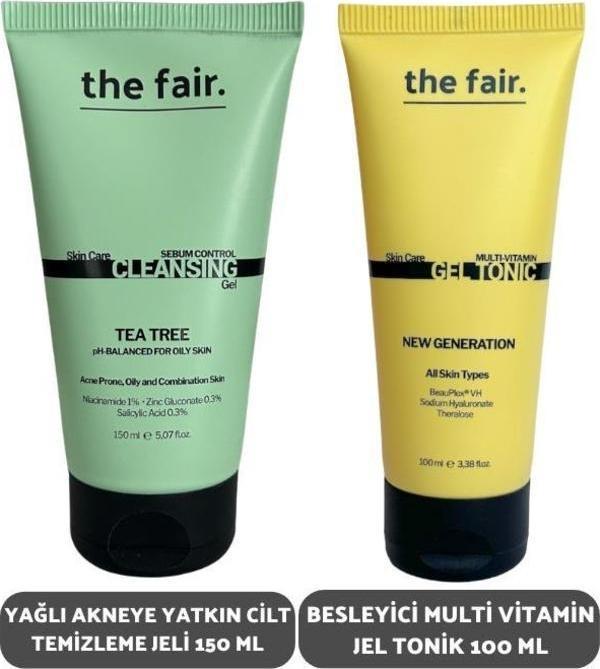 The Fair Yağlı Akneye Yatkın Cilt Temizleme Jeli 100 ml ve Besleyici Multi Vitamin Jel Tonik 100 ml - Image 1
