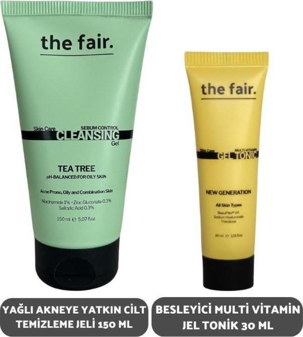 The Fair Yağlı Akneye Yatkın Cilt Temizleme Jeli 100 ml ve Besleyici Multi Vitamin Jel Tonik 30 ml - Image 1