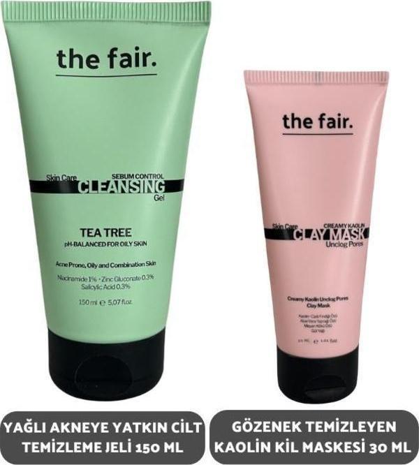 The Fair Yağlı Akneye Yatkın Cilt Temizleme Jeli 150 ml ve Gözenek Temizleyen Kaolin Kil Maskesi 30 ml - Image 1