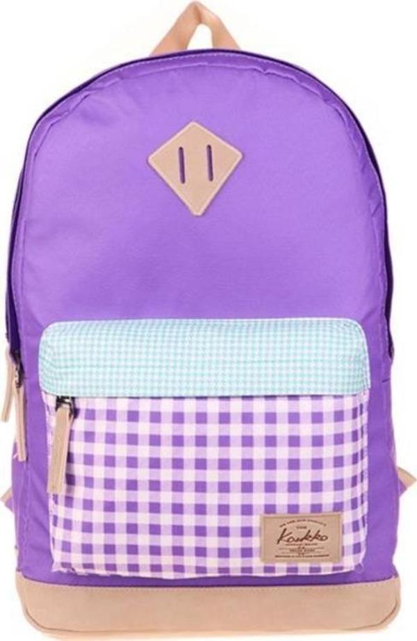 Kaukko Wichlight Sırt Çantası Plaid Lila K1646 - Image 1