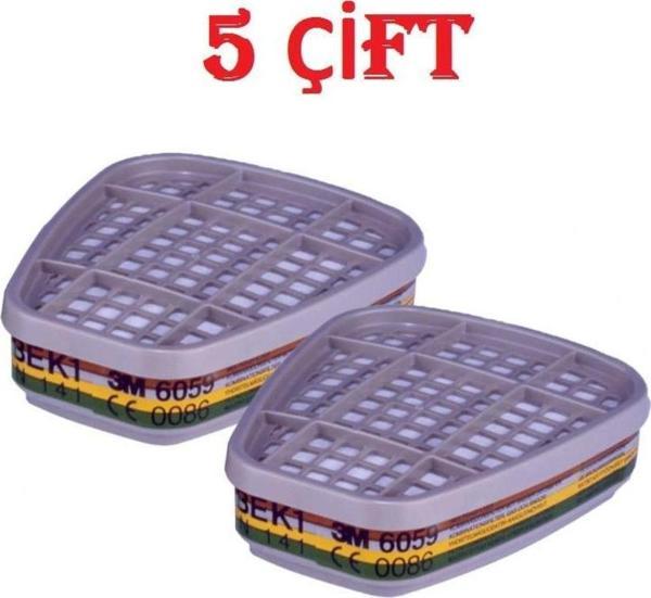3M 6059 Abek1 Asit,Amonyak Gazı Ve Buhar Filtre 5 Çift - Image 1