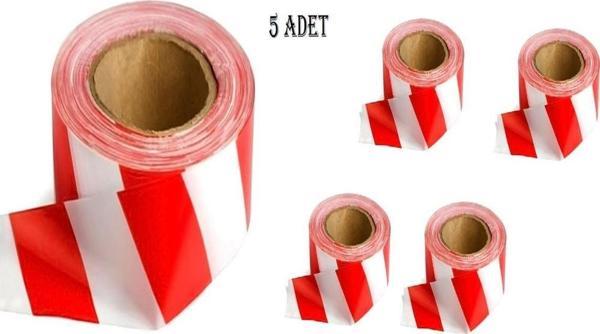 500 Metre Çok Amaçlı Emniyet Şeridi Kırmızı Beyaz X 5 Adet - Image 1