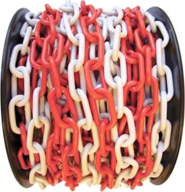 Mfk 6 Mm Plastik Zincir 5 Metre Kırmızı Beyaz Renk - Image 1