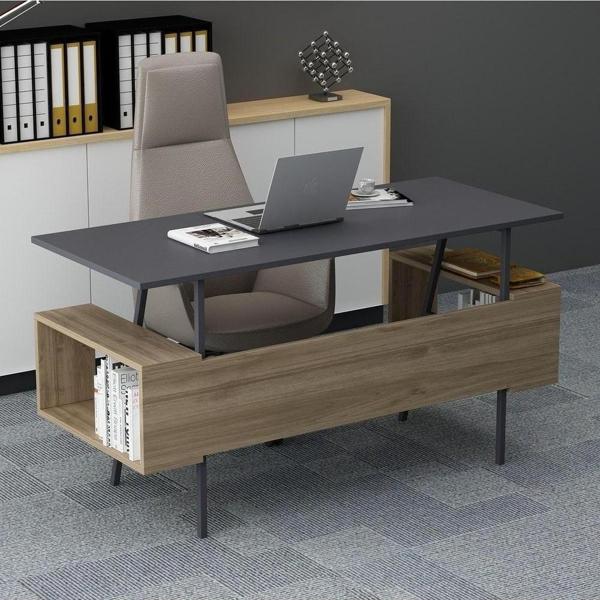 Lagomood Irony Maxi Ofis Masası Antrasit Ceviz - Image 1