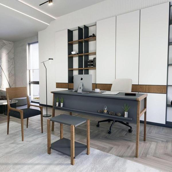 Lagomood Zenith Ofis Masa Takımı Antrasit Ceviz - Image 1