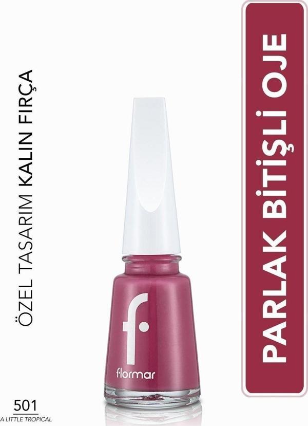 Parlak Oje (PEMBE) - Nail Enamel - 501 A Little Tropical - 8682536036337 - Image 1